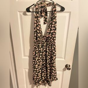 2XL floral backless dress